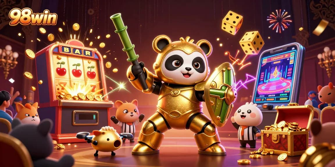 Join the excitement at 98win as dynamic characters engage in thrilling casino action!