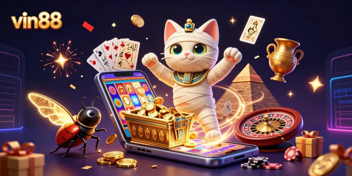 Engage in thrilling gameplay with vin88 featuring vibrant characters and dynamic casino elements.