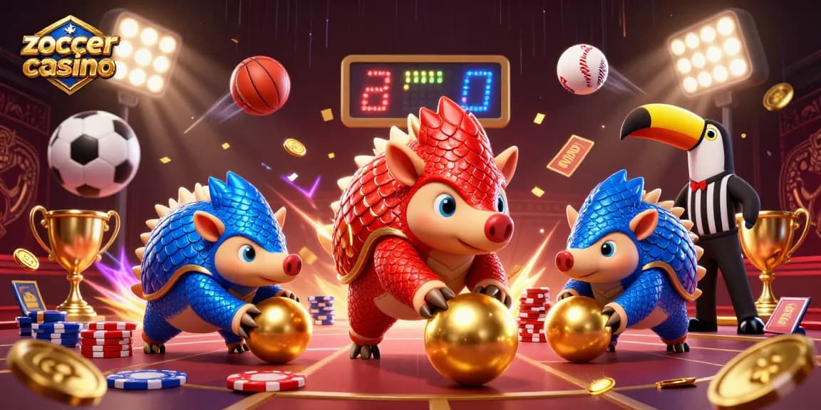 Experience thrilling action at zoccer casino with pangolins in a dynamic gambling scene.