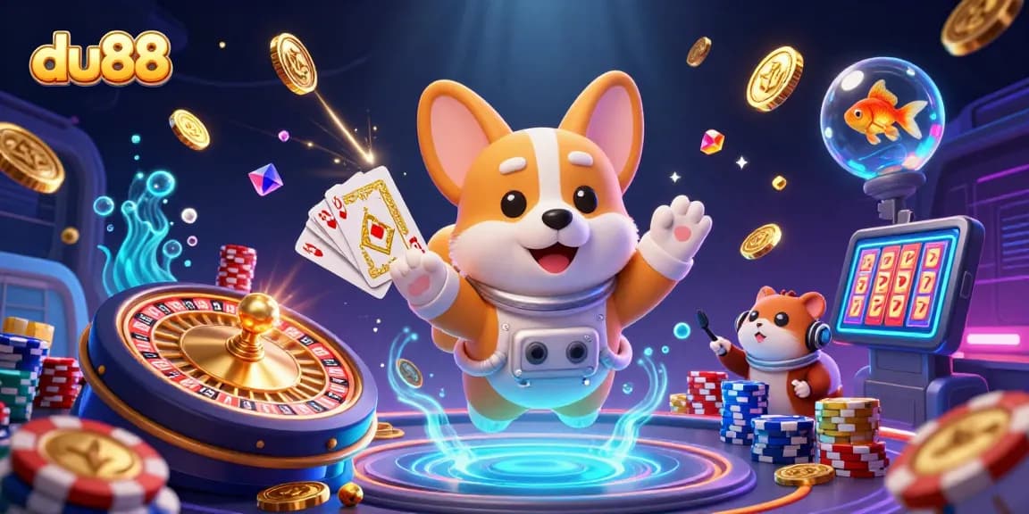 Experience thrilling action at du88 with a playful corgi and myriads of spinning casino features.