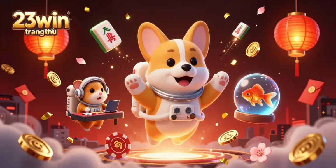 Experience exciting gaming moments at 23win trang chủ with floating casino elements in a vibrant 3D illustration.