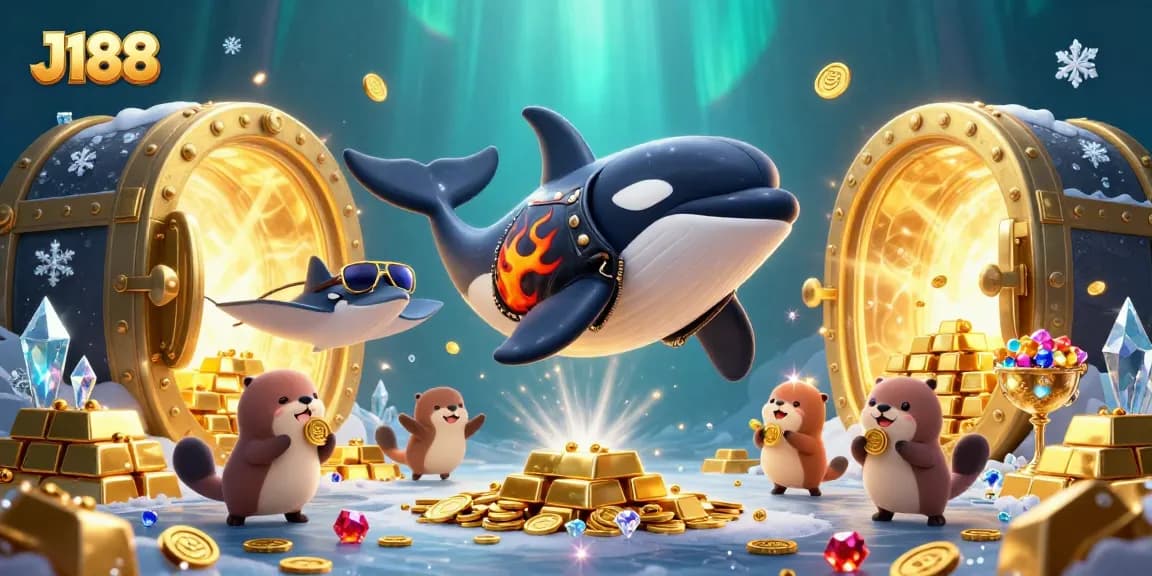 Engage in thrilling gameplay at J188, featuring dynamic casino action with vibrant underwater characters.
