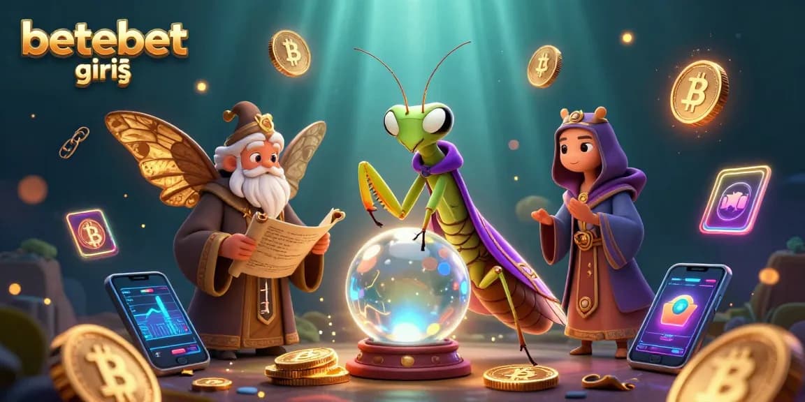 Engage with betebet giriş in a vibrant, enchanted gambling scene filled with 3D elements.