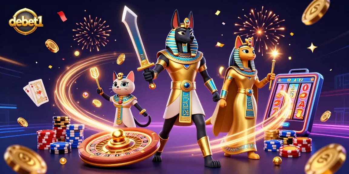 Win exciting prizes with debet1's dynamic gaming visuals and engaging casino elements.