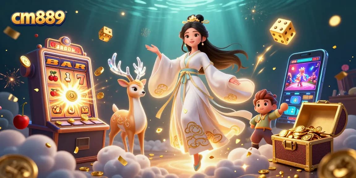 Experience exciting wins on cm889 with a stunning slot machine and vibrant casino elements