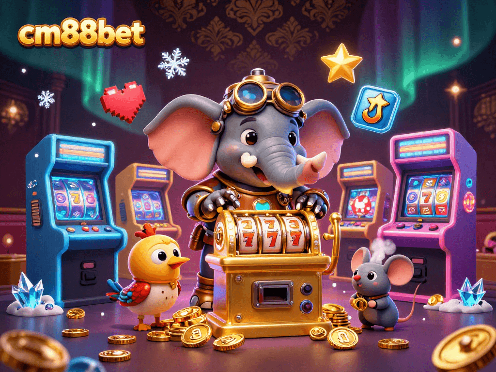 Experience thrilling gameplay with cm88bet's lively slot machines and steampunk characters in action.