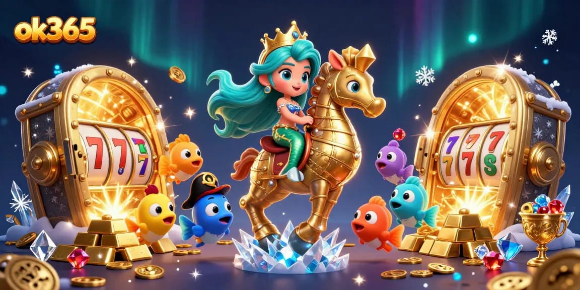 Experience thrilling slots and jackpot action with ok365's enchanting mermaid scene.