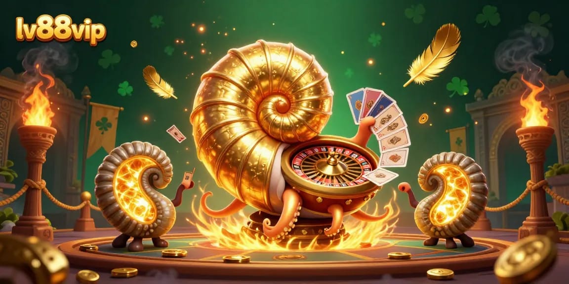 Experience thrilling action at lv88vip with glowing nautilus and golden gambling elements in an elaborate casino scene.
