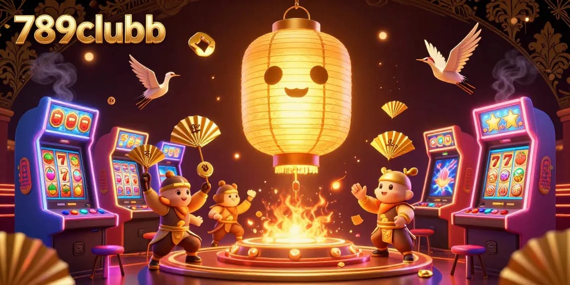 Engage in thrilling gameplay at 789clubb with a lively casino scene showcasing slot machines and vibrant game elements.