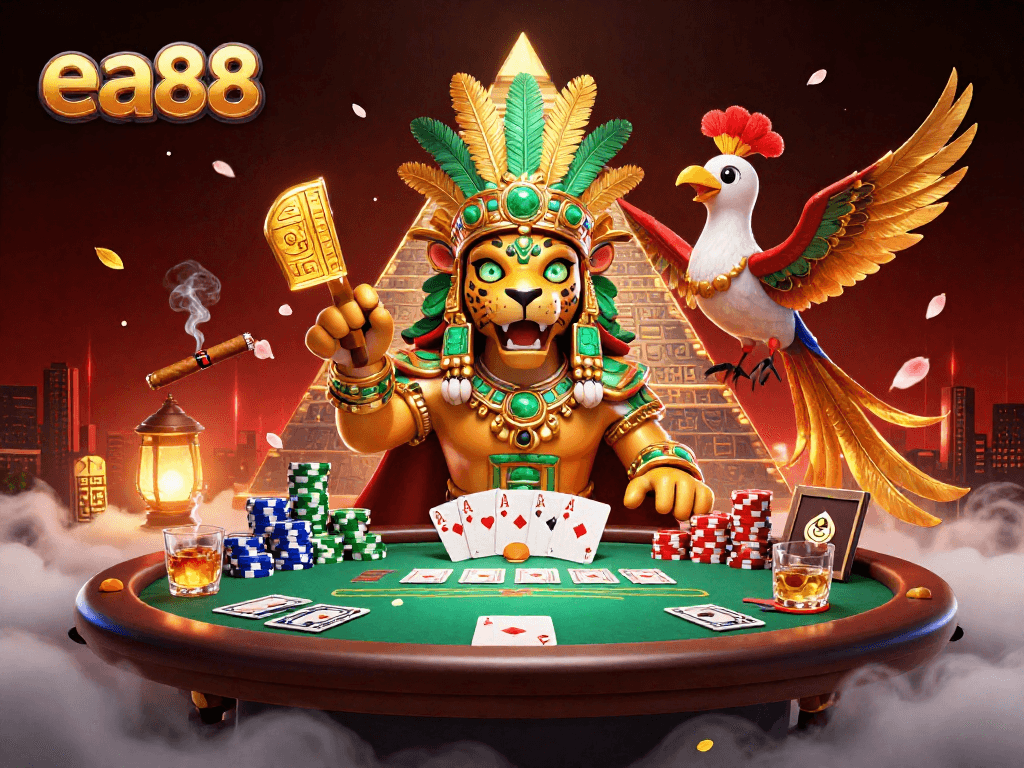 Experience exciting poker action at ea88 with vibrant 3D casino visuals and stunning characters.