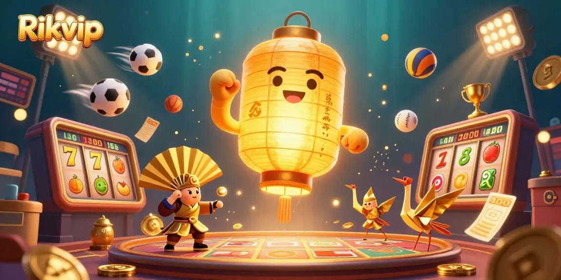 Experience thrilling games at Rikvip, where dynamic slot reels and vibrant symbols come together in an exciting casino atmosphere.