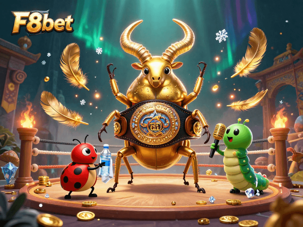 Experience F8bet excitement in a dynamic gambling illustration featuring engaging characters and rich game elements.