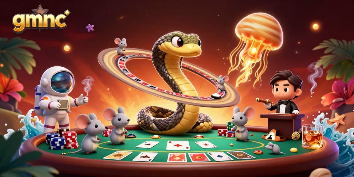 Engage in gaming with gmnc, where astronaut mice bet on a cosmic roulette wheel
