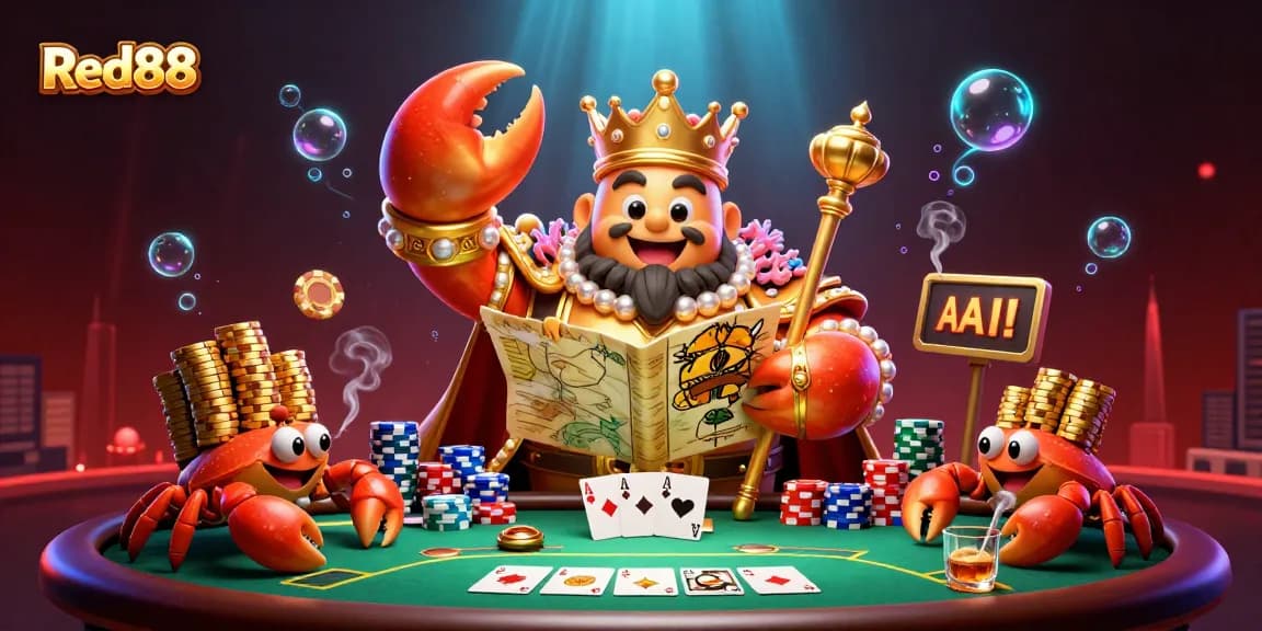 Experience thrilling gameplay at Red88 with our golden crab emperor leading the casino scene.