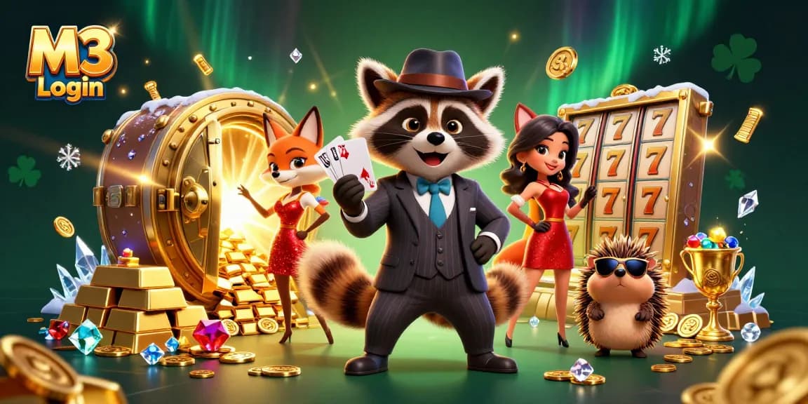 Win big at M3 Login with a thrilling casino experience featuring captivating characters and vibrant casino elements.