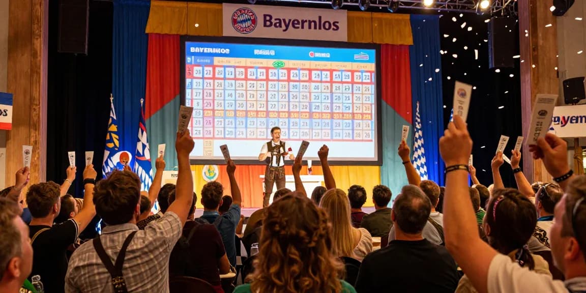 Bayernlos zweite Chance wie lange bleibt das Los in der Trommel – Teilnehmer freuen sich über die Ziehung des Bayernlos bei einem lokalen Fest.