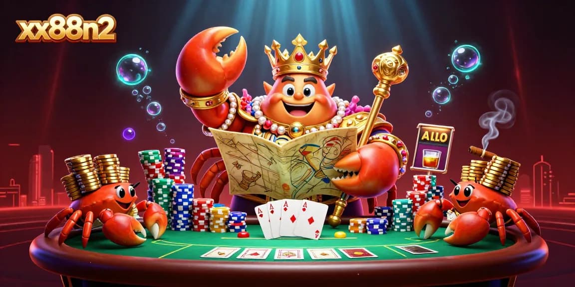 Win big with xx88n2 as the golden crab emperor presides over an electrifying poker scene.
