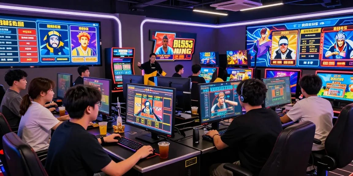 Online gaming excitement at BL555 with players engaging in diverse casino games.