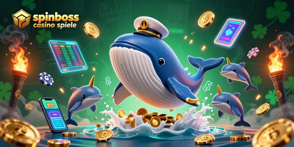 Spielen Sie aufregende SpinBoss Casino Spiele mit riesigen 3D-Charakteren und bunten Elementen.