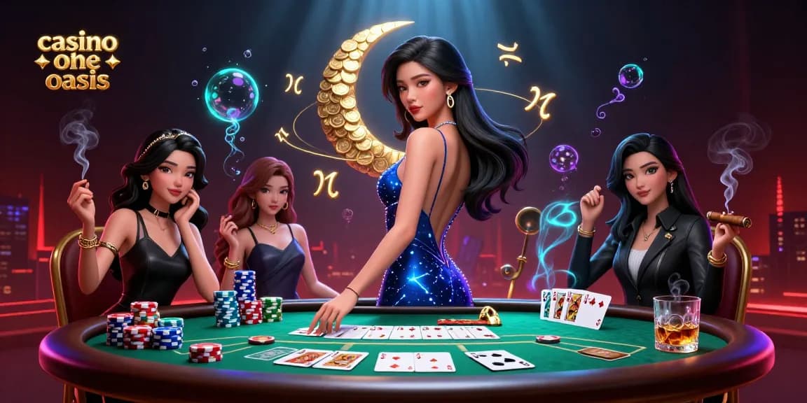 Experience the thrill of casino ohne oasis with a stunning poker scene featuring elegant characters and vibrant elements.