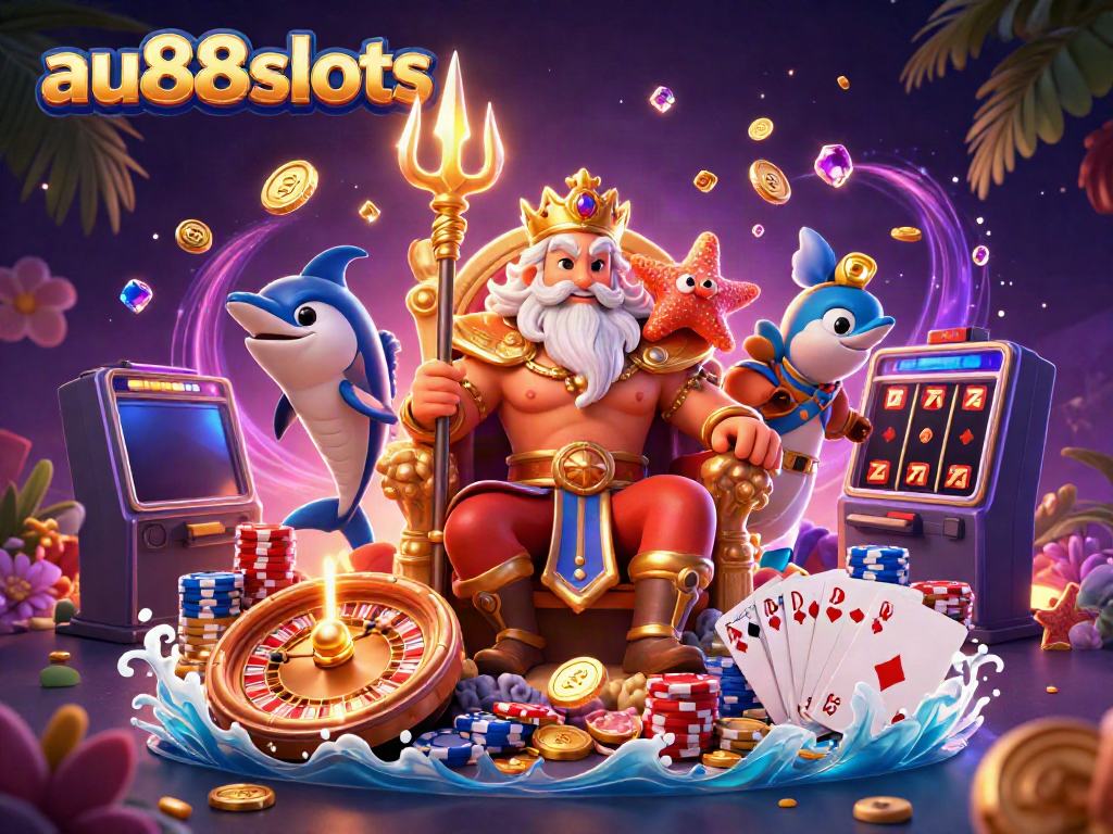 Experience the excitement at au88slots with dynamic casino elements and vibrant characters.
