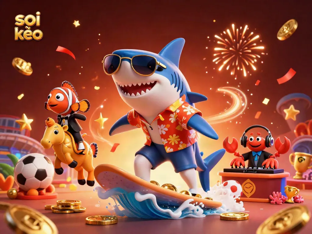 Soi kèo sports betting strategies illustrated with animated characters celebrating victories.
