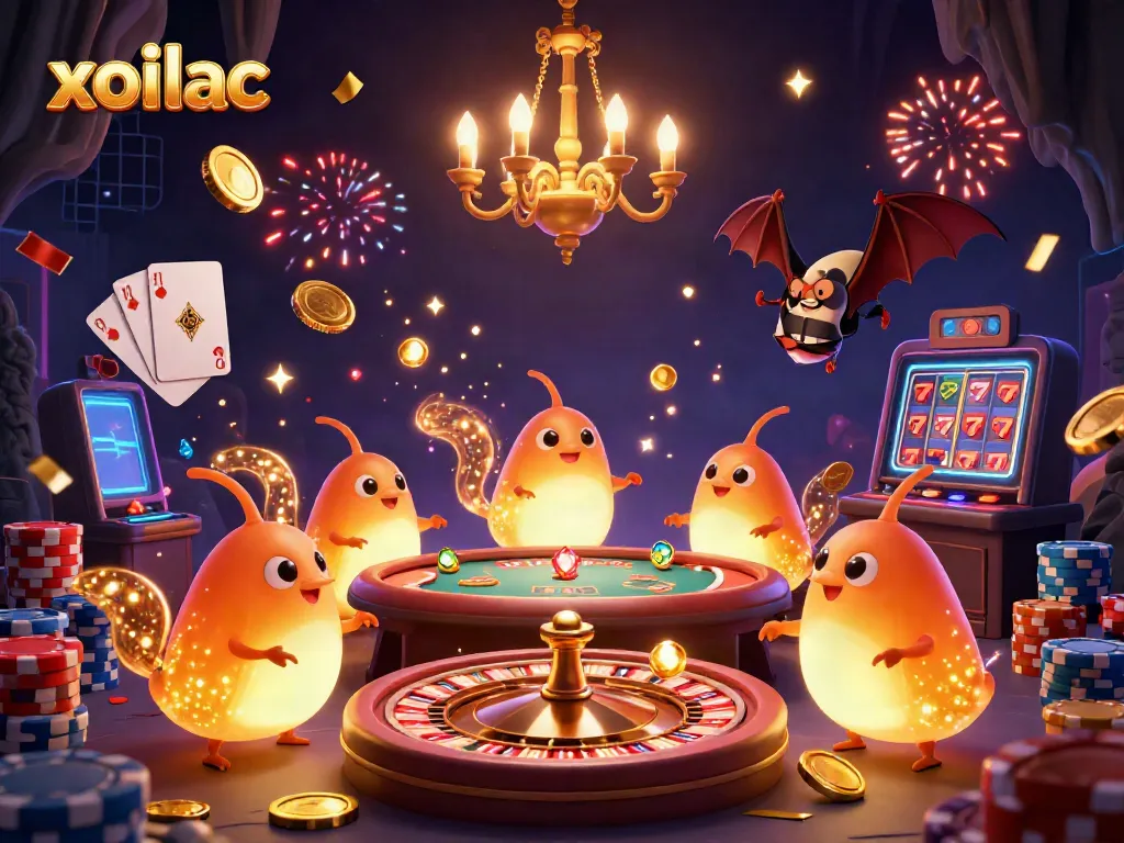 Experience thrilling gameplay with xoilac, featuring vibrant glowworms in a cave casino scene.