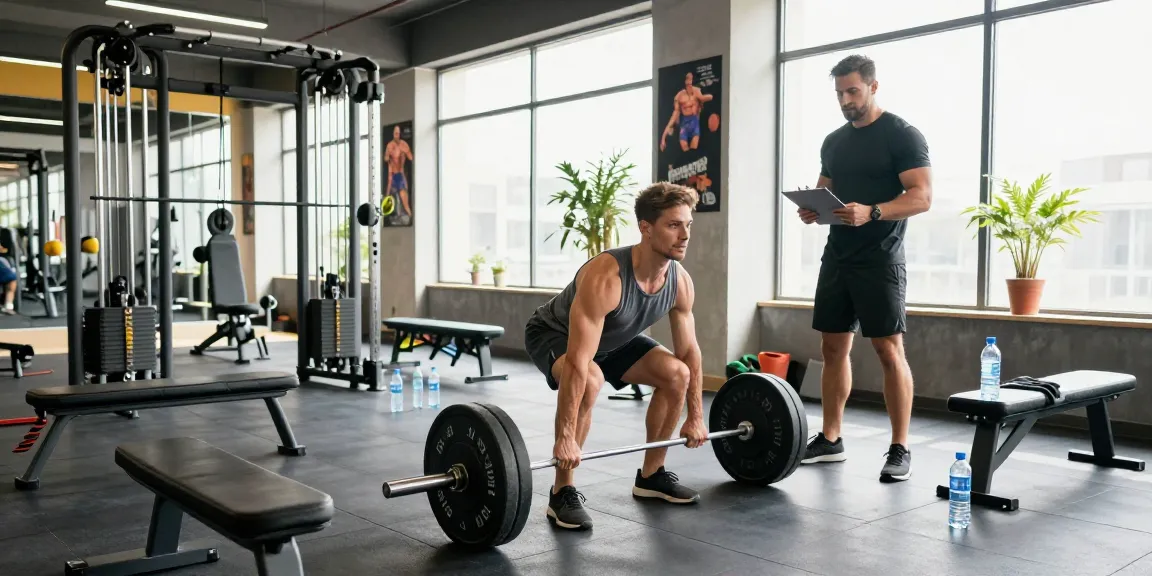Anabolika Shop Deutschland - Bodybuilder heben Gewichte in einem modernen Fitnessstudio und zeigen Stärke und Entschlossenheit zwischen Fitnessgeräten.