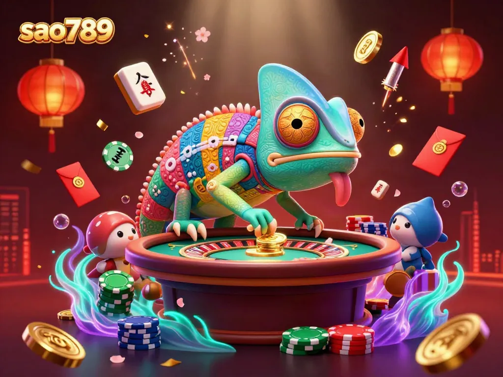 Experience thrilling gameplay at sao789 with a vibrant, engaging casino illustration showcasing unique elements.