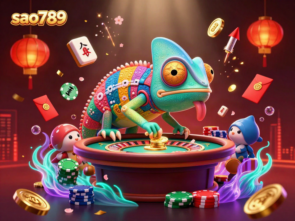 Experience thrilling gameplay at sao789 with a vibrant, engaging casino illustration showcasing unique elements.