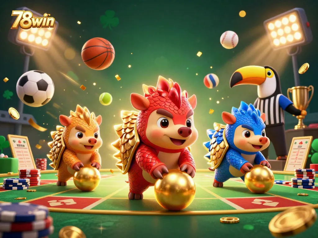 Bet on wins with the dynamic 78win pangolins competing among stacks of poker chips