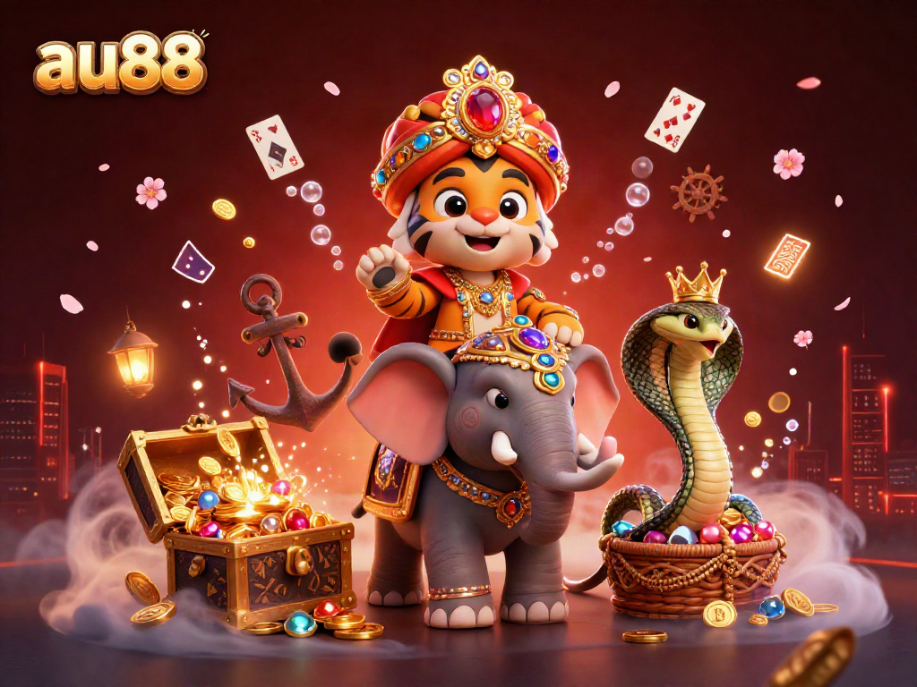 Experience exhilarating gameplay at au88 with vibrant 3D casino illustrations of fortune and excitement.