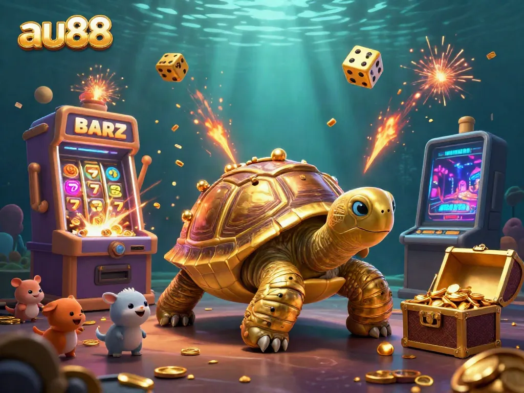Experience thrilling gaming opportunities at au88 with a colossal golden tortoise as the centerpiece.