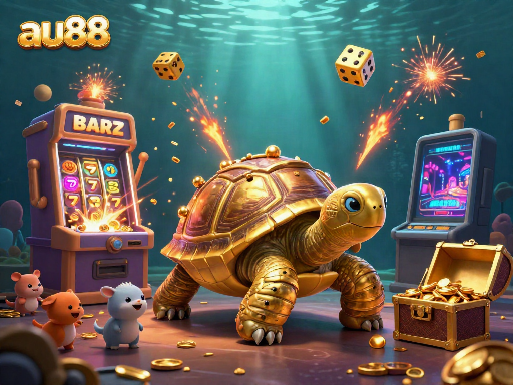 Experience thrilling gaming opportunities at au88 with a colossal golden tortoise as the centerpiece.