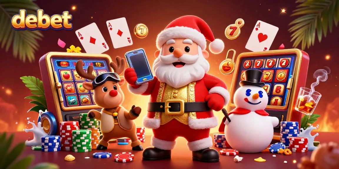 Experience the excitement of debet with vibrant slot themes and engaging characters in a casino scene.