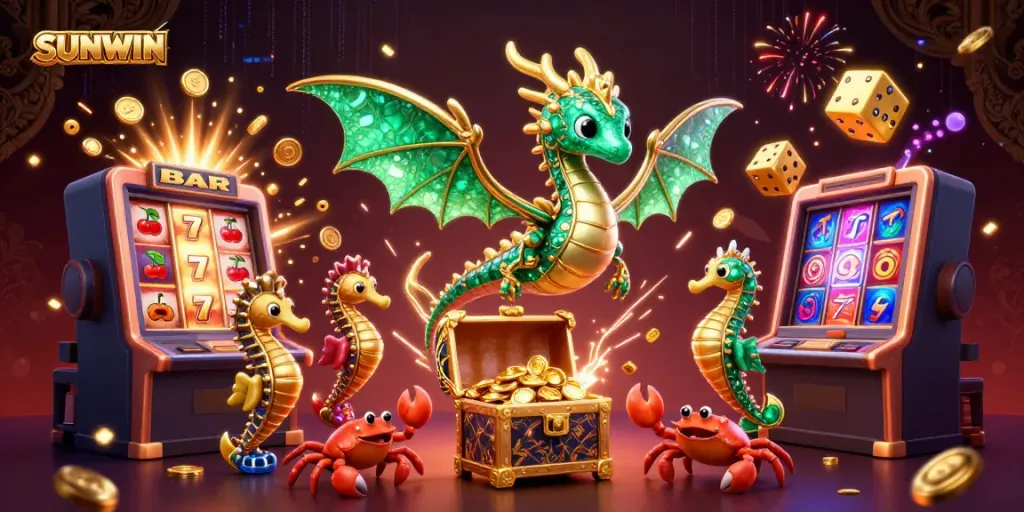 SUNWIN offers an enchanting scene with a sea dragon and treasure elements, showcasing online gaming excitement.