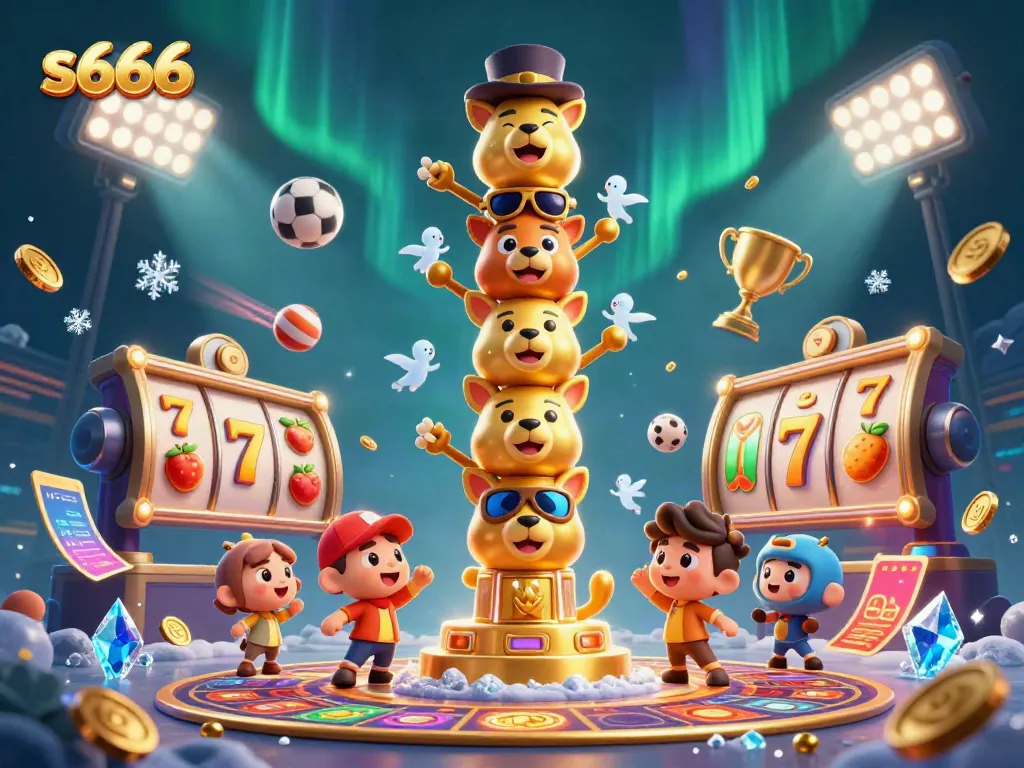 Experience the thrill of s666 casino gaming with vibrant characters, slots, and dynamic sports elements.