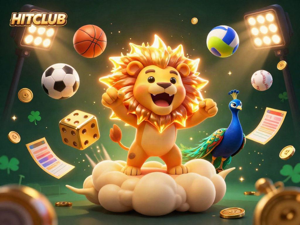 Experience the excitement of HITCLUB with dynamic casino elements and vibrant characters in a stunning scene.