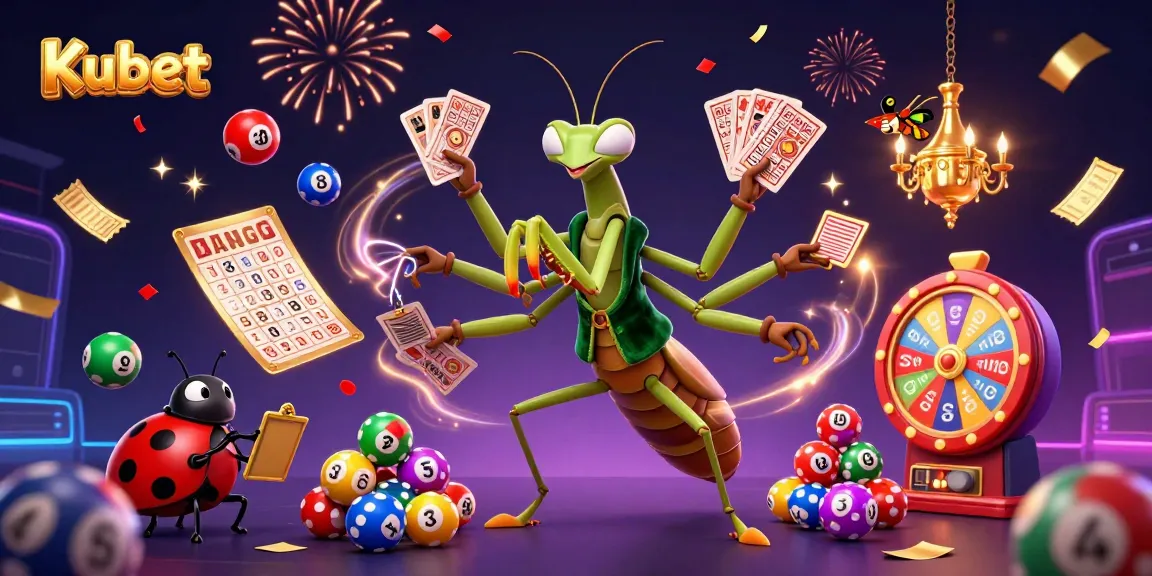 Experience thrilling gaming at Kubet with colorful games, dealers, and celebratory confetti.
