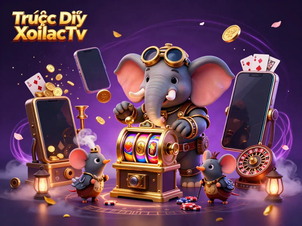 Engaging scene with Trực Tiếp XoilacTv showcasing steampunk characters and vibrant gaming elements.