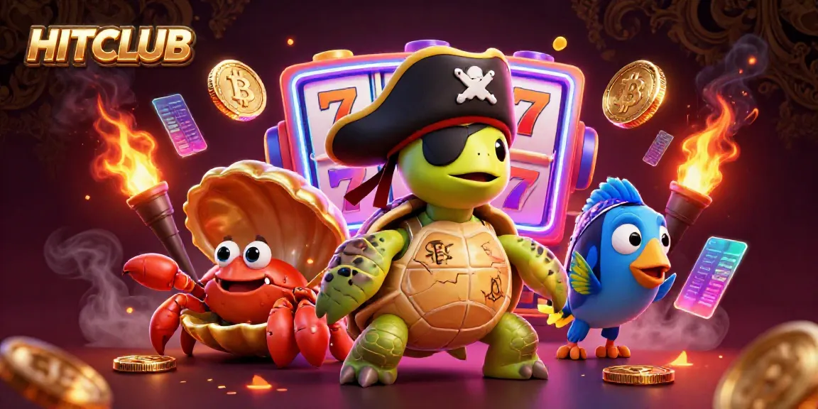 Experience HITCLUB's vibrant gaming world featuring animated casino elements and lively characters.