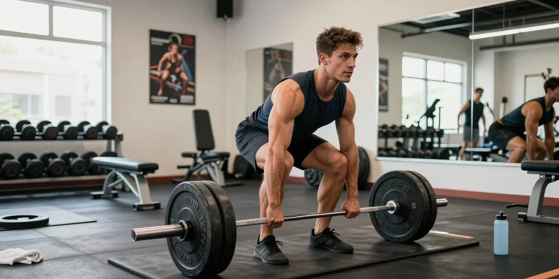 Ein Bodybuilder im Steroidshop hebt Gewichte für optimale Muskelentwicklung.