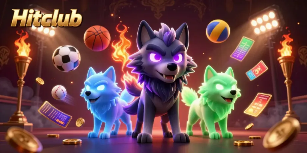 Experience the thrill of betting at Hitclub with animated sports and ghostly wolves.