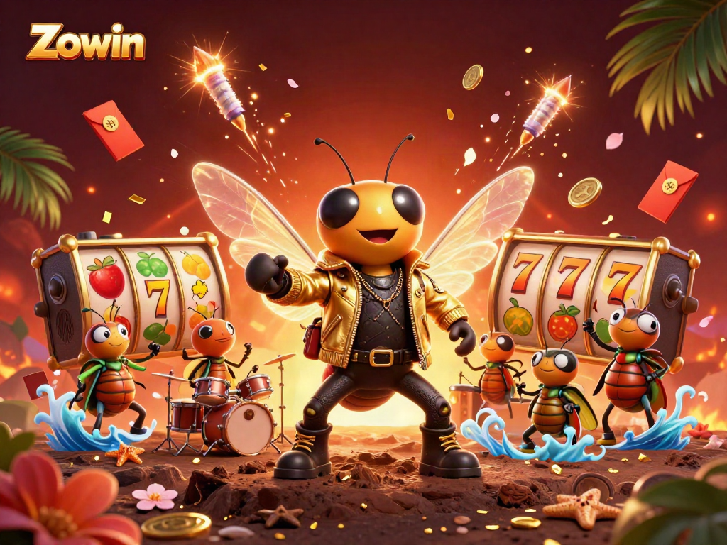 Zowin offers a thrilling online casino experience with vibrant slot reels and dynamic winning moments.