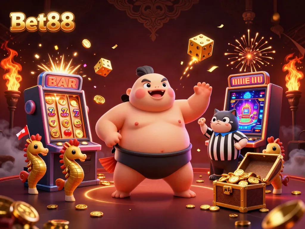 Bet88 showcases a vibrant underwater casino atmosphere with dynamic characters and rich gaming elements.