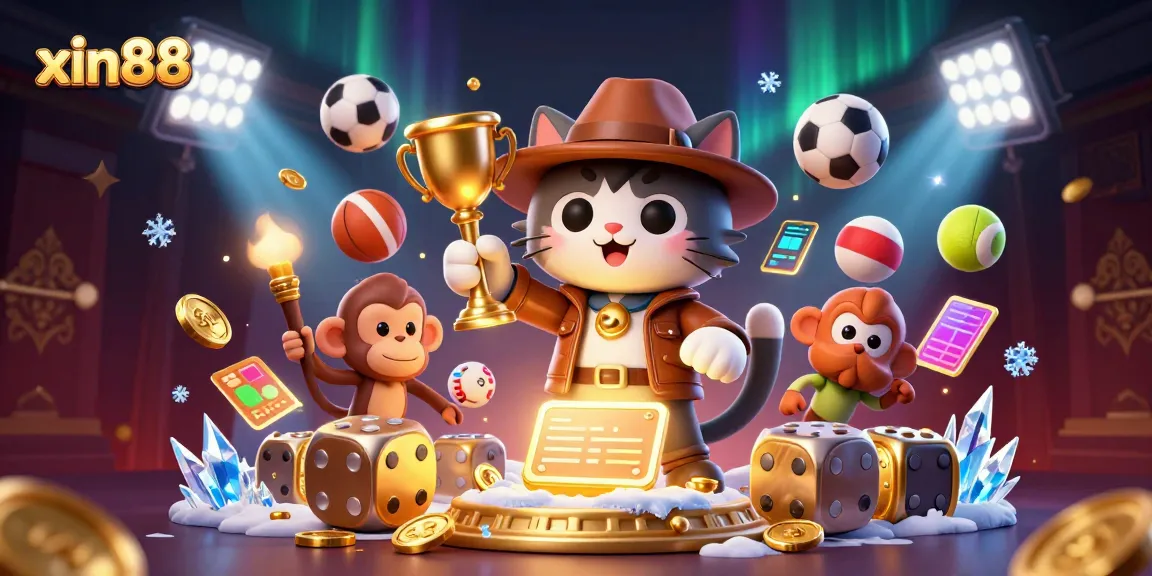 Experience the thrill of xin88 casino adventures featuring an explorer cat and monkey in a dynamic scene.