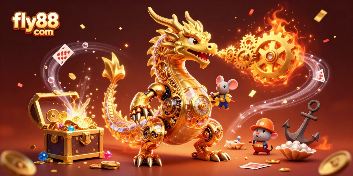 Experience the thrilling action at fly88 com with a magical dragon and casino treasures.