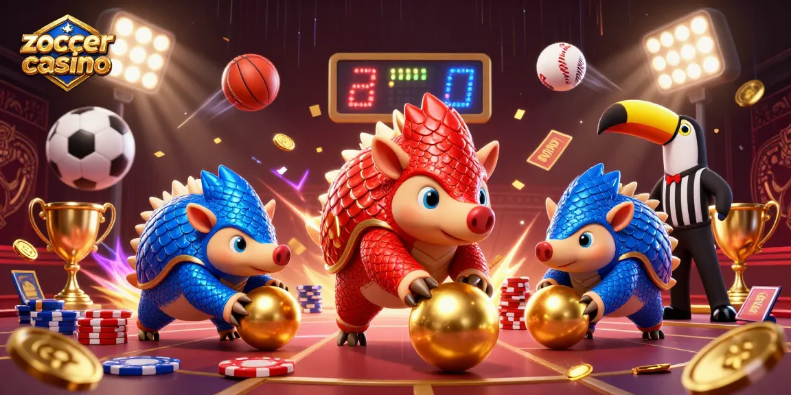 Experience thrilling action at zoccer casino with pangolins in a dynamic gambling scene.