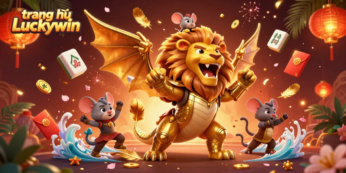 Experience winning thrills on trang chủ Luckywin with a dynamic casino-themed 3D illustration.