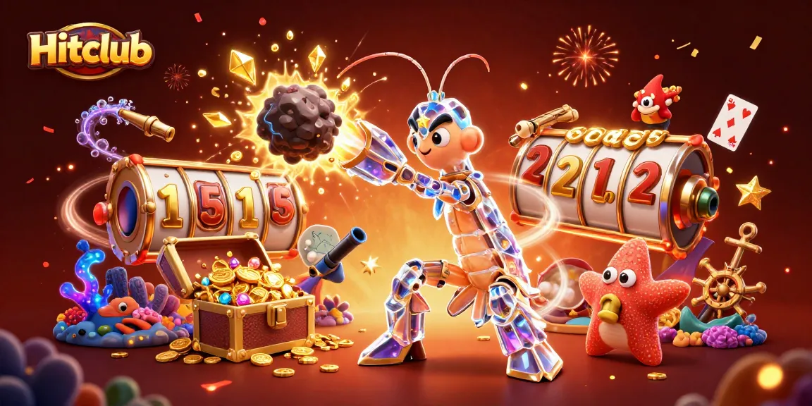 Hitclub captivates users with a vibrant 3D scene showcasing exciting casino gameplay elements.